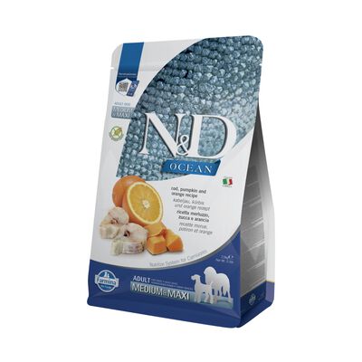 N&D Farmina Ocean Dog Adult Medium & Maxi Merluzzo, Zucca & Arancia 2,5 kg
