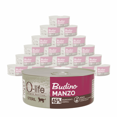 O-life Cat Steril Budino Manzo 70gr