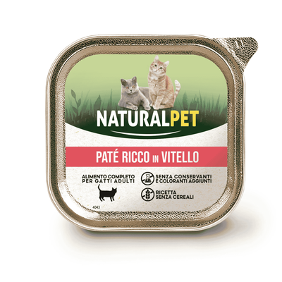Naturalpet Cat Adult pat&eacute; ricco in vitello 100gr
