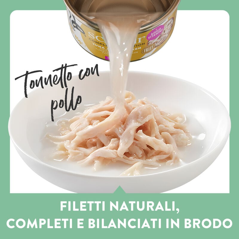 Schesir Cat Adult Tonnetto e pollo con riso in brodo 85g