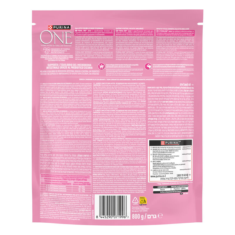 Purina One Bifensis Cat Junior Pollo e Cereali Integrali 800 gr