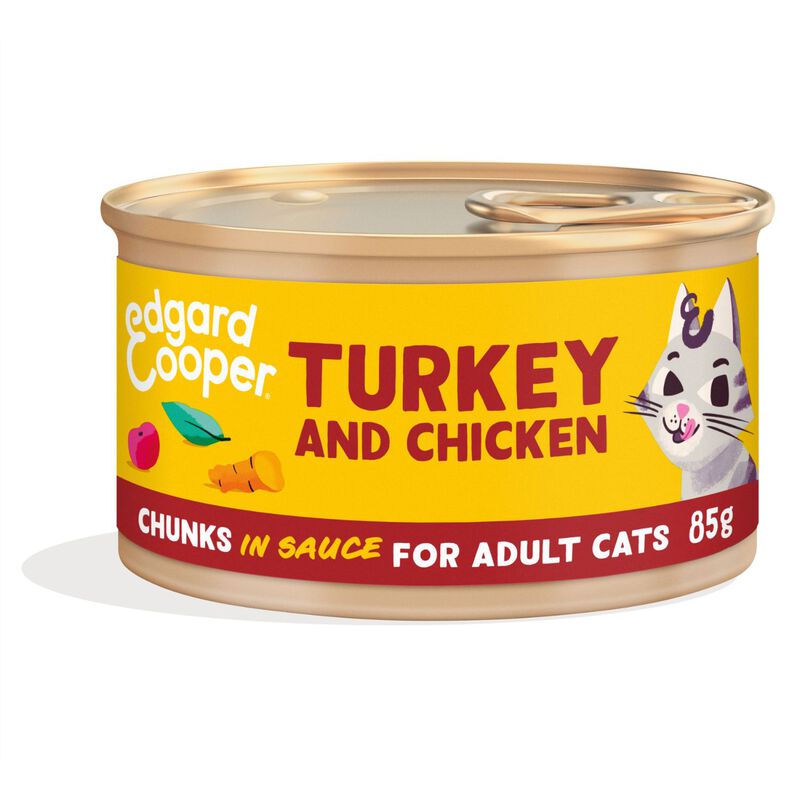 Edgard & Cooper Cat Adult Bocconcini in Salsa Tacchino e Pollo 85 gr