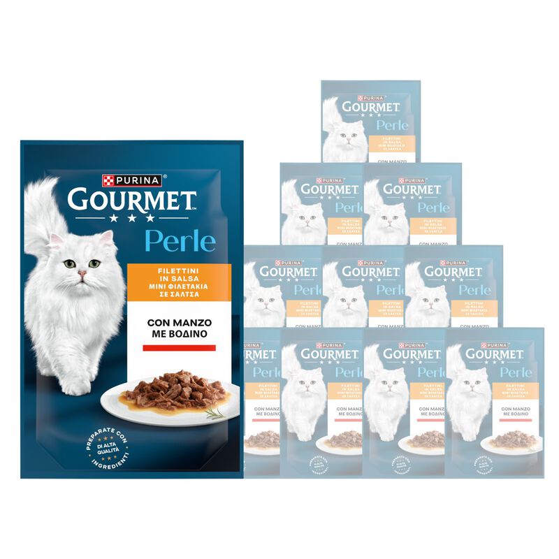 Gourmet Perle Cat Adult Filettini in Salsa con Manzo 85 gr