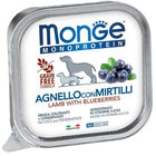 Monge Monoprotein per cani adulti Pat&eacute; Agnello con Mirtilli 150 gr