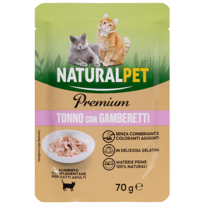 Naturalpet Premium Cat Adult Tonno con Gamberetti 70 g