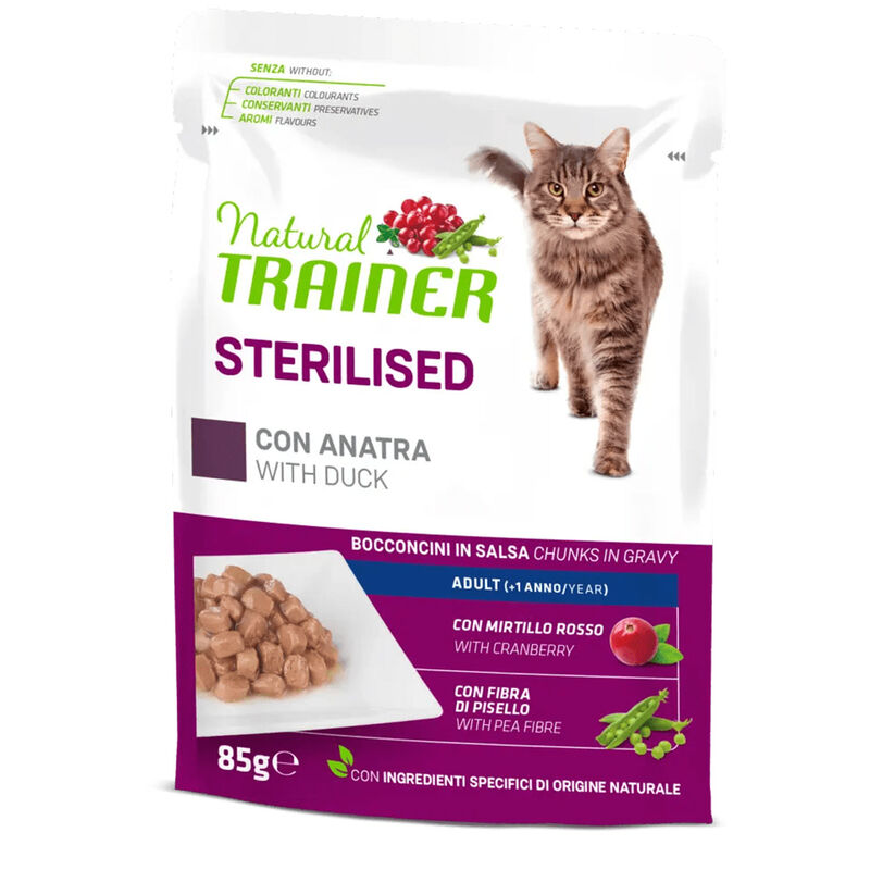 Natural Trainer Cat Adult Sterilised Anatra 85 gr