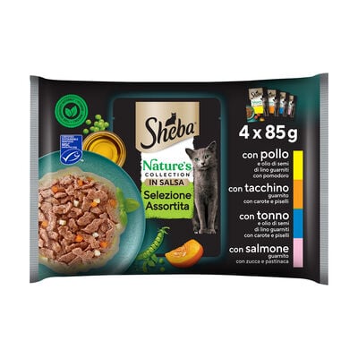 Sheba Nature's Collection Selezione Assortita in Salsa 4 pz x 85 gr