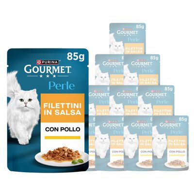 Gourmet Perle Cat Adult Filettini in Salsa con Pollo 85 gr