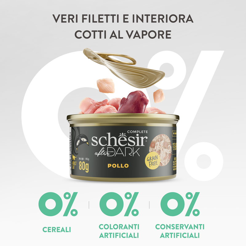 Schesir After Dark Cat Adult Filetti in brodo Pollo 80 gr