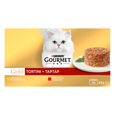 Gourmet Gold Cat Multipack con Tortini al Manzo e Pollo 4 pz x 85gr
