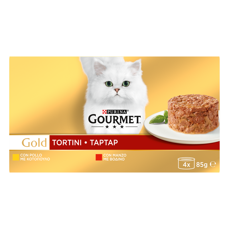 Gourmet Gold Cat Multipack con Tortini al Manzo e Pollo 4 pz x 85gr