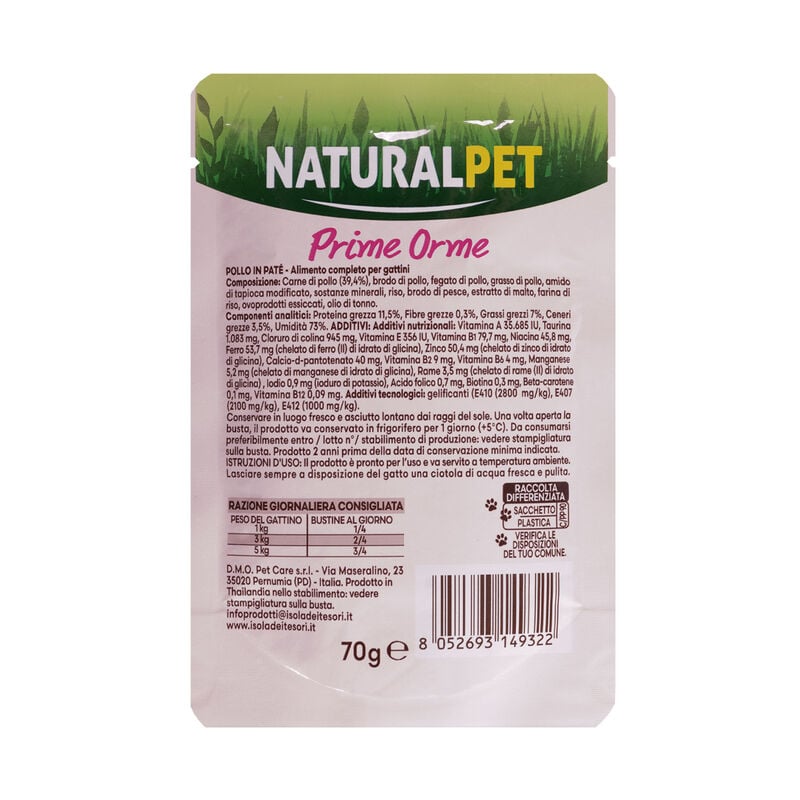 Naturalpet Kitten Pat&egrave; Pollo 70g