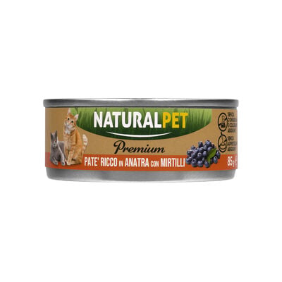 Naturalpet Premium Cat Adult Pat&eacute; ricco in Anatra con mirtilli 85gr