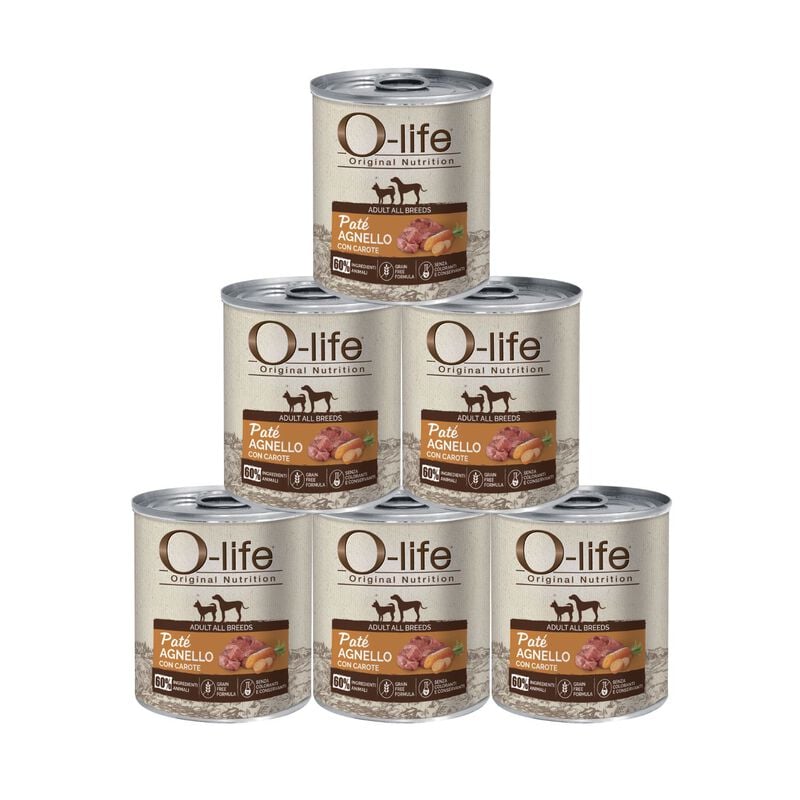 O-life Adult All Breeds Pat&eacute; Agnello e Carote 400g