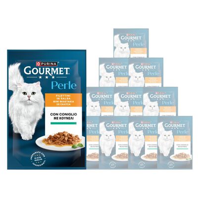 Gourmet Perle Cat Adult Filettini in Salsa con Coniglio 85 gr