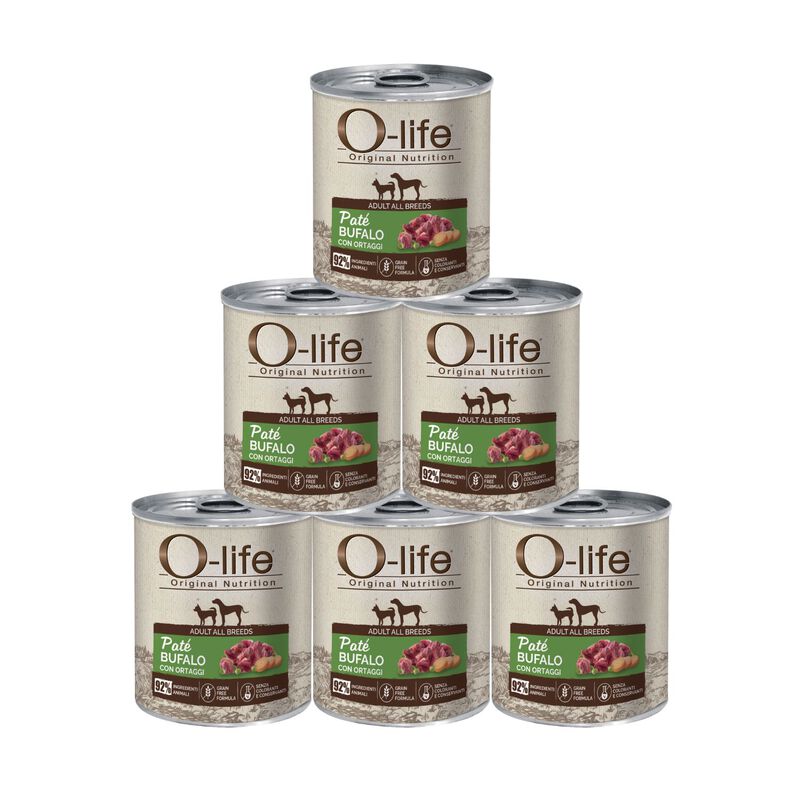 O-life Adult All Breeds Pat&eacute; Bufalo con Ortaggi 400g