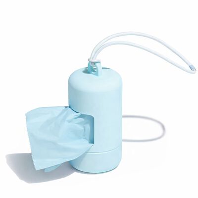 Leo Pet Dispenser Porta sacchetti in silicone col. Azzurro