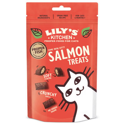 Lily's Kitchen Cat Adult Salmon Pillow Treats, Salmone 60 gr