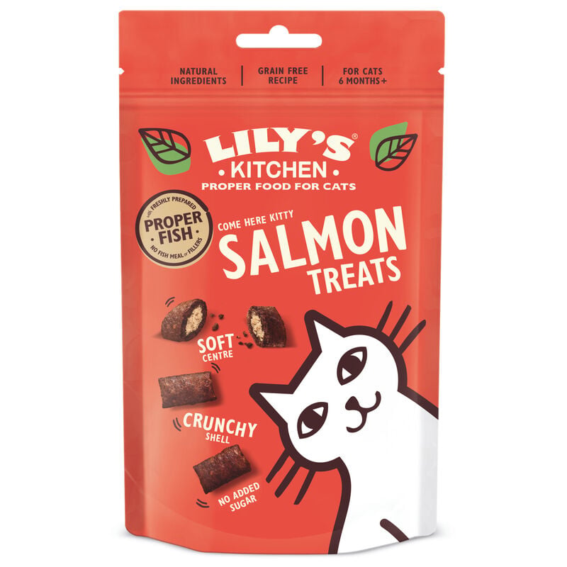 Lily's Kitchen Cat Adult Salmon Pillow Treats, Salmone 60 gr