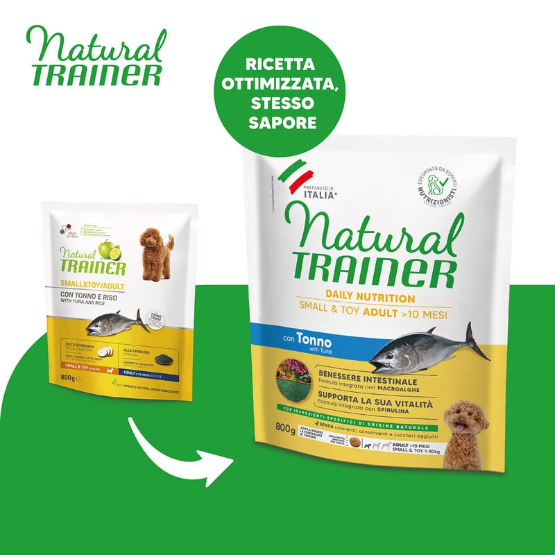 Natural Trainer Daily Nutrition Dog Small&Toy con Tonno 800gr