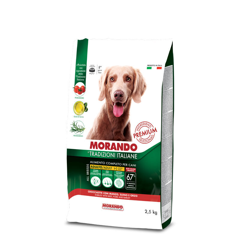 Morando Tradizioni Italiane Dog Adult Crocchette con Manzo, Suino e Ortaggi 2.5kg