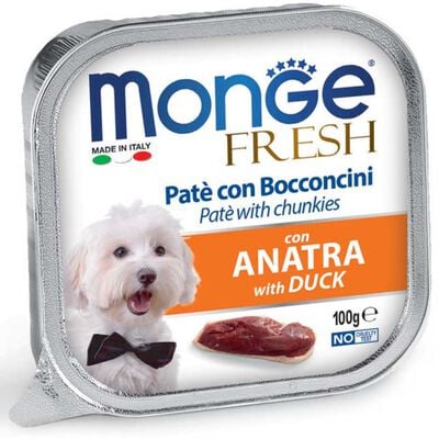 Monge Fresh Dog Adult Pat&eacute; con Bocconcini con Anatra 100 gr