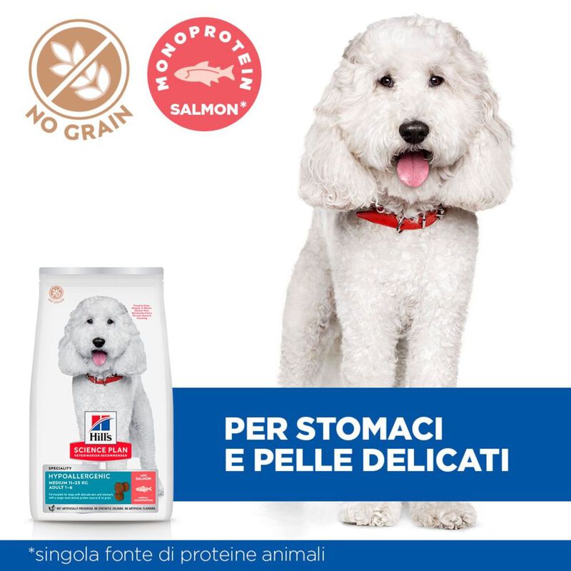 Hill's Science Plan Hypoallergenic Dog Adult Medium Monoprotein Salmone 14Kg