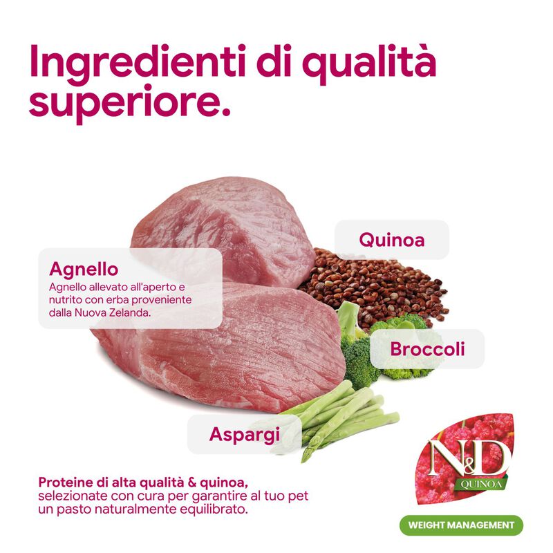 N&D Farmina Quinoa Weight Management Dog Medium & Maxi Agnello 2,5 kg