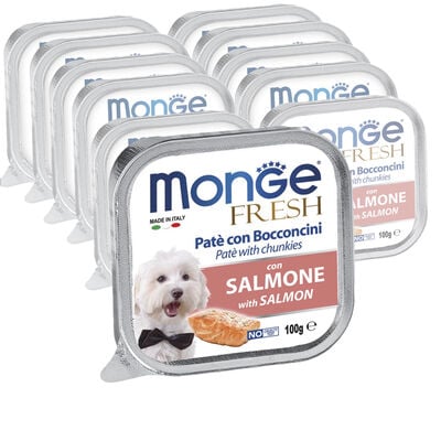 Monge Fresh per cani adulti Pat&eacute; con Bocconcini con Salmone 100 gr