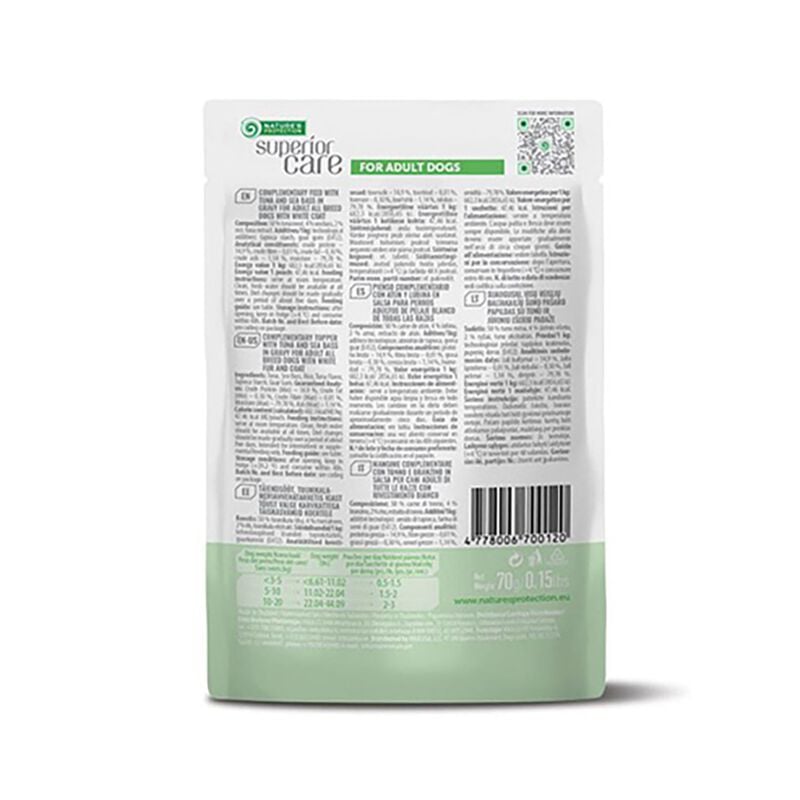 Nature's Protection Superior Care Dog Adult Pelo Bianco con Tonno e Branzino 70 gr