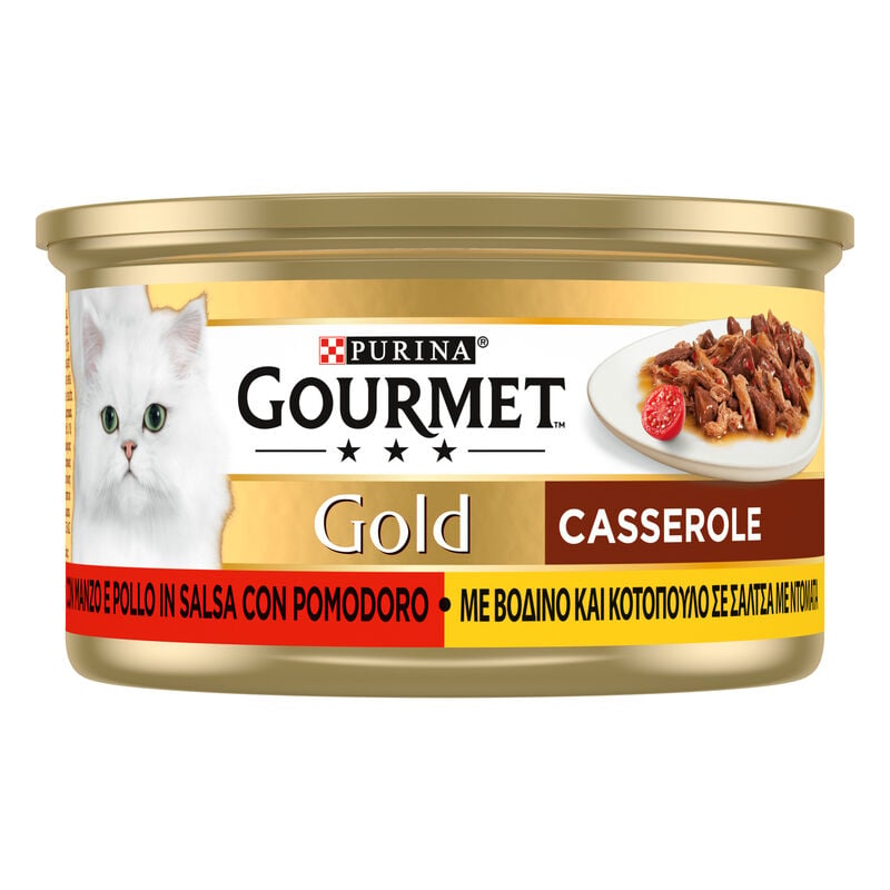 Gourmet Gold Cat Adult Casserole con Manzo, Pollo e Pomodoro 85 gr