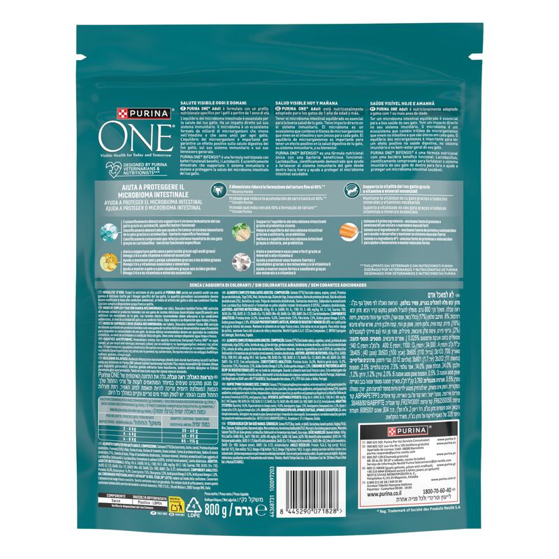 Purina One Bifensis Cat Adult  Salmone e Cereali Integrali 800 gr