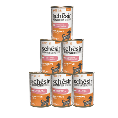 Schesir Monoprotein Dog Adult Sensitive pat&eacute; maiale 400gr