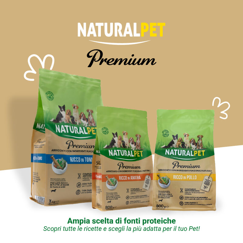 Naturalpet Premium Dog Senior Mini al Maiale 800 gr