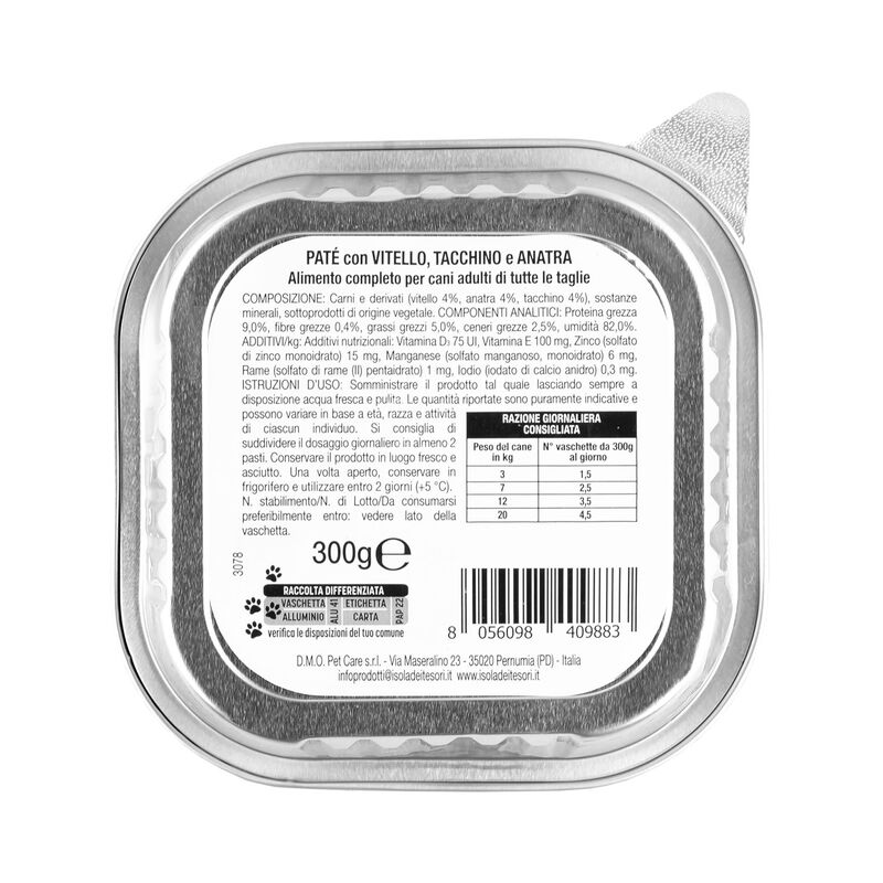 Dag Dog Adult All Breed pat&eacute; con Vitello, tacchino e anatra 300gr