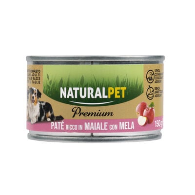 Naturalpet Premium Dog Adult Pat&eacute; ricco in Maiale con mela 150 gr