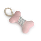 Camon Osso colorato in tessuto con maniglia e squeaker per Cani 27x13 cm