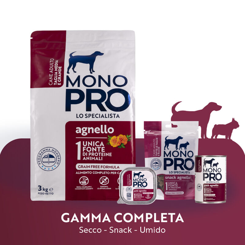 Monopro Dog Adult Medium&Large Grain Free Agnello 12 kg