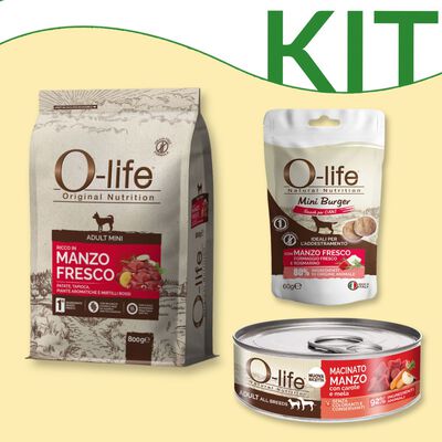 Kit alimentazione premium con carne fresca O-life Dog Mini