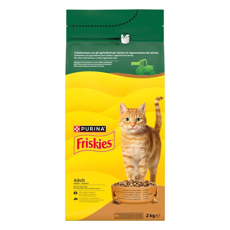Friskies Cat Adult con Mix di Pollo e Tacchino e con Verdure 2 kg