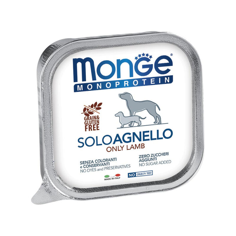 Monge Monoprotein per cani adulti Pat&eacute; Solo Agnello 150 gr