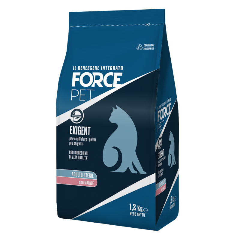 Forcepet Cat Adult Steril Exigent con maiale 1,2kg
