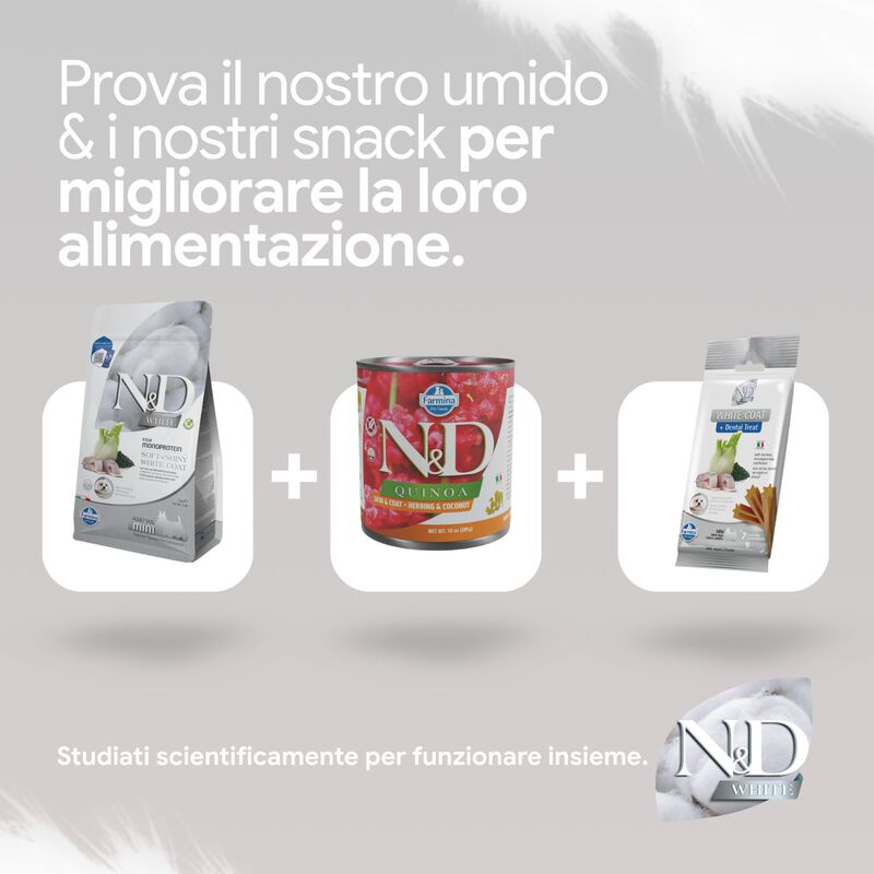 N&D Farmina White Dog Adult Mini Spigola, Spirulina & Finocchio 5kg