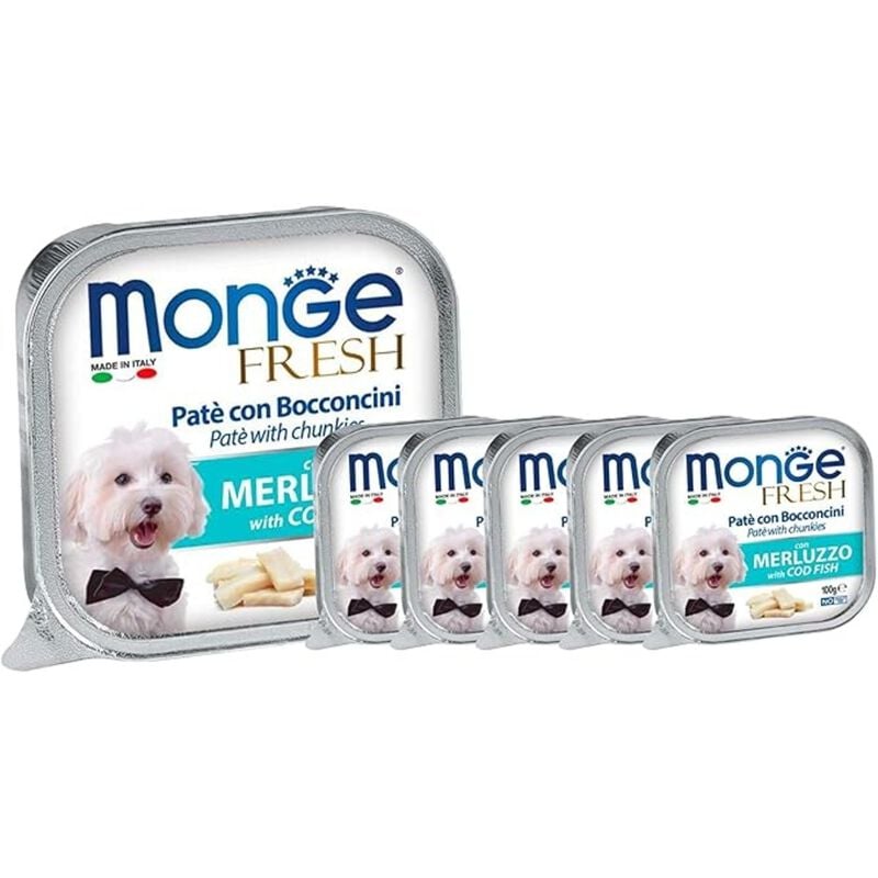 Monge Fresh Dog Pat&egrave; con Bocconcini Merluzzo 100 gr