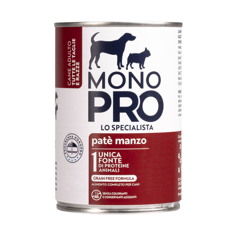 Monopro Dog Adult All breeds pat&egrave; Manzo 400 gr