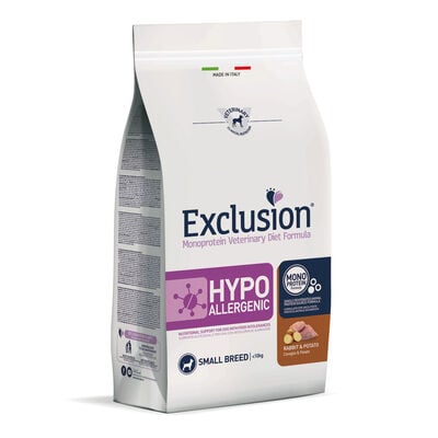 Exclusion Monoprotein Veterinary Diet Dog Small Breed Hypoallergenic Coniglio e Patate 2 kg