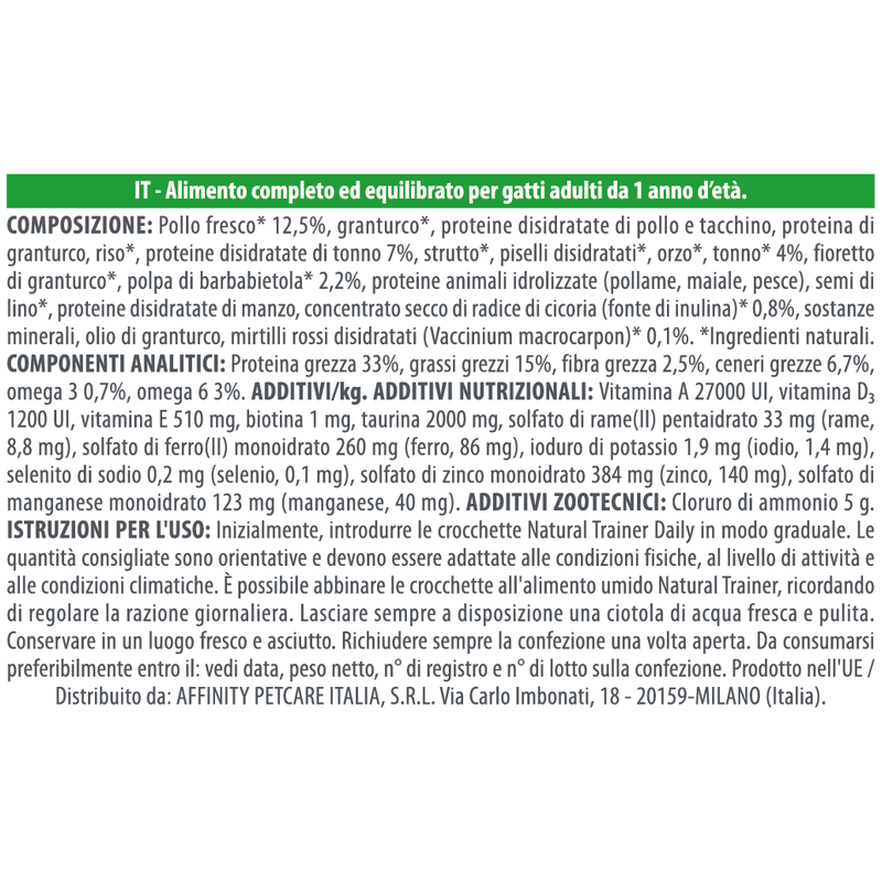 Natural Trainer Cat Adult con Tonno 10 kg