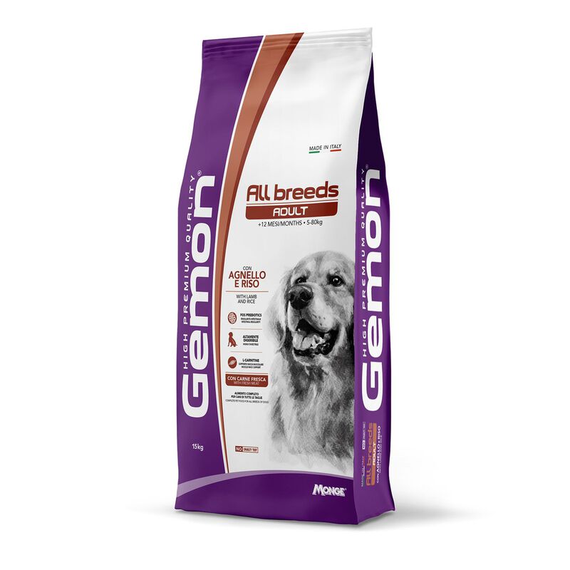 Gemon Dog Adult All breeds con Agnello e Riso 15 kg