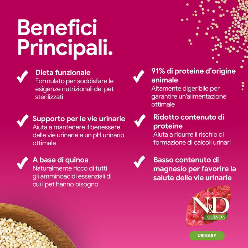 N&D Farmina Quinoa Urinary Cat con Anatra 1,5 kg