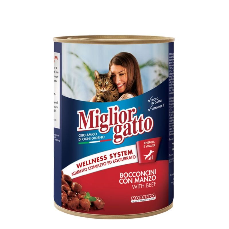 Migliorgatto Cat Adult Bocconcini con Manzo 405 gr